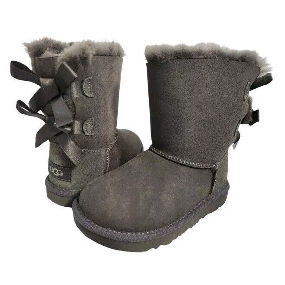 UGG Big Kids Bailey Bow II Boot Gray Style 1017394K Size 13